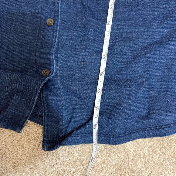 J. McLaughlin 100% Cotton Blue/Navy Sleeveless Button Down Shirt Small - Picture 8 of 9